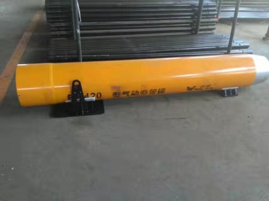 망치 충격력 800T 2.8m 긴  노랑색을 때려 박는 BH420 공압 배관